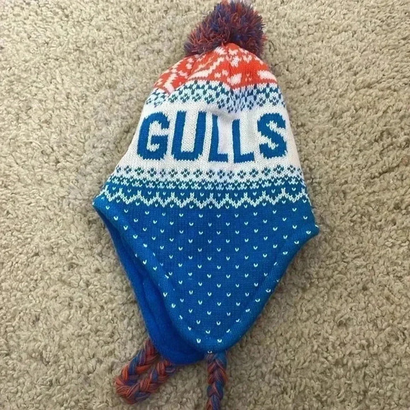 San Diego Gulls Hockey Team AHL Knit Beanie Winter Laplander Hat - Picture 6 of 6